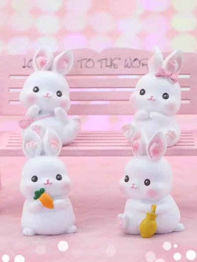 Easter Bunny Cake Decoration Rabbit Animal Ornaments Cake Topper Party Dessert Decor Birthday Party Baby Shower Baking Supplies