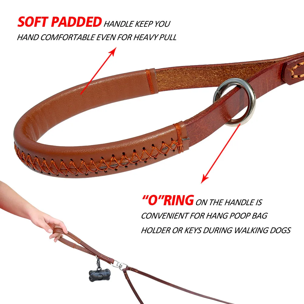 2 Ways Dog Leash Double Two Pet Leather Leads NoTangle Coupler With Handle for Walking and Training 2 Small Medium Dogs - Image 6