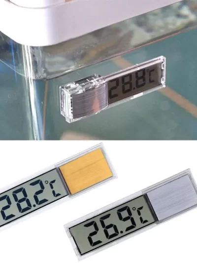Digital Electronic Aquarium Thermometer, Plastic, Metal, 3D, Fish Tank Temp Meter, Gold, Silver, New Arrival