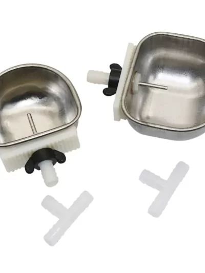 1Pc Small Pet Drinker Stainless steel Anti-scratch Rabbit Drinking Bowl Automatic Drinking Cup Animal Feeding Watering Supplies
