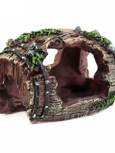 Resin Aquarium Ornaments Decorations Artificial Barrel Cave Landscaping Accessories For Fish Tank Aquarium Decoration Background