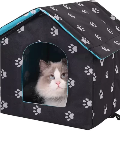 Waterproof Cat House for Outdoors Rainproof Dog House Cat House Villa Tent Collapsible Pet Shelter Foldable Pet House for Dogs