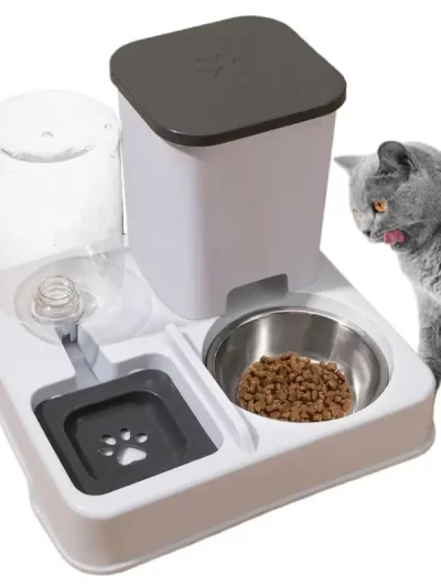 2 in 1 Automatic Pet Feeder Cat Feeder and Water Dispenser Portable Automatic Feeders Non-Slip Pet Bowl Pet Supplies for Cat Dog