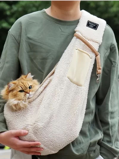 Winter Warm Pet Cat Chihuahua Yorkshire Plush Dog Supplies Suitable For Small Dogs Dog Carrier Portable Shoulder Handbag Dog Bag