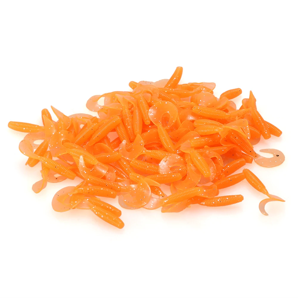 100Pcs/Lot Fishing Lures 4cm 0.4g Soft Bait Artificial Silicone Wobbler Worm Moggot Grub Lure Sea Swimbait Pike Carp Accessories - Image 6