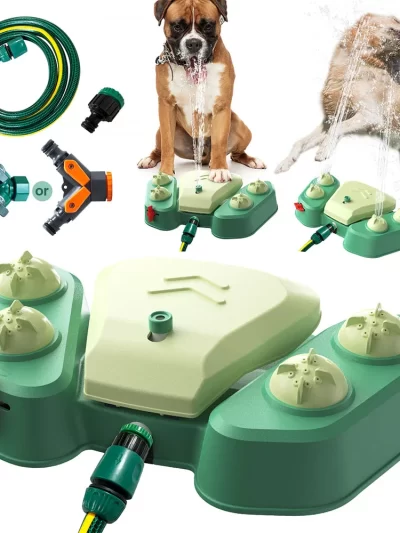 Pet Supplies: Foot-Operated Automatic Water Feeder Dispenser, Summer Bath Sprayer, Dog Water Toy for Bathing & Playing
