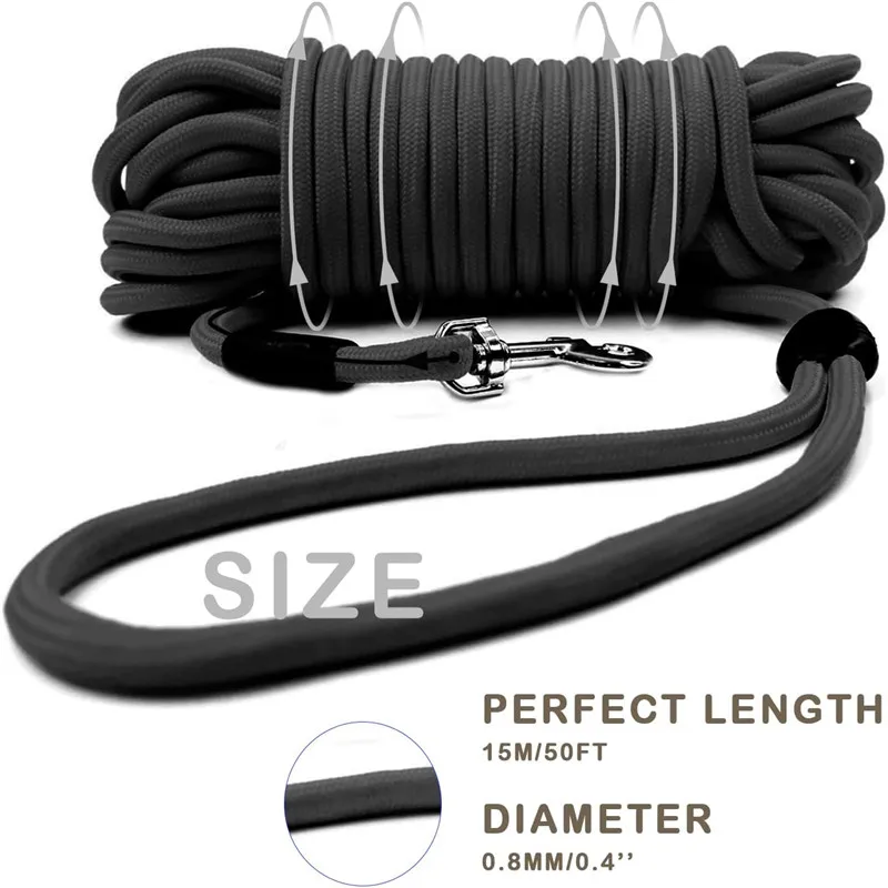 5m 10m 15m Long Dog Leash Nylon Long Tracking Round Rope Outdoor Walking Training Pet Lead Leashes for Small Medium Large Dogs - Image 4