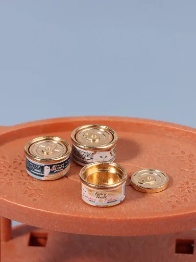 1/12 Dollhouse Simulation Cat Can Dollhouse Mini Cat Food Toy Dolls House Home Decorations Pretend Play Toys