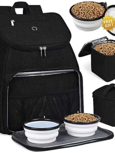1 pc Pet Travel Bag Dog Cat Supplies Backpack, Water-resistent Diapers Food Travel Tote Backpacks Weekend Bags Accessories Set O