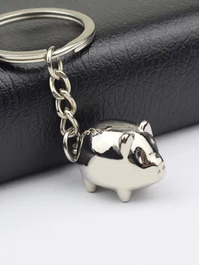Cute Exquisite Small Pig Keychain Fashion Bag Charm Accessories Alloy Car Key Holder Pet Animal Pendant Bag Key Chain Gifts