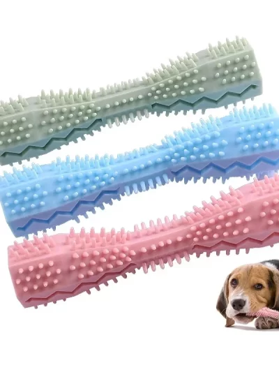 Pet Supplies Dog chew stick Bite resistant pet fun leaky food TPR Material Dog Toothbrush Grinding Teeth Cleaning Stick