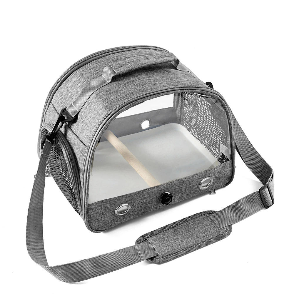 Portable Pet Bird Cage Parrot Nest Foldable Fashion Print Crossbody Hamster Bag Thick Transparent PVC Oxford Cloth Bird House - Image 8