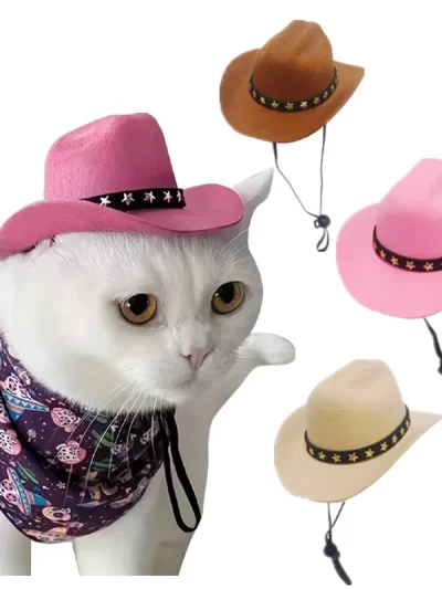 Pet Dog Hat Cowboy Hat Pet Supplies Adjustable Costume Top Hat Headwear Cat Hat Caps Sun Hats for Small Medium Dog