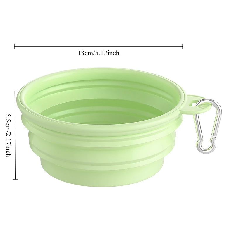 Collapsible Pet Silicone Bowls Portable Dog Cat Food Water Bowl Outdoor Camping Travel Folding Supplies Dishes with Carabiner - Image 5