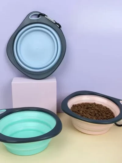 Pet Bowls, Pet Food Utensils, Outdoor Portable Folding Bowls, Silicone Easy To Clean