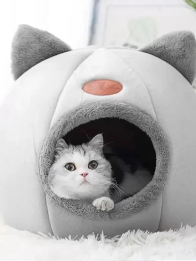 Lovely Cat Pet Dog Cat Beds Nest Deep Sleep Pets Tent Soft Comfortable Semi-enclosed Cat Nest Kennel Autumn Winter Pet Supplies