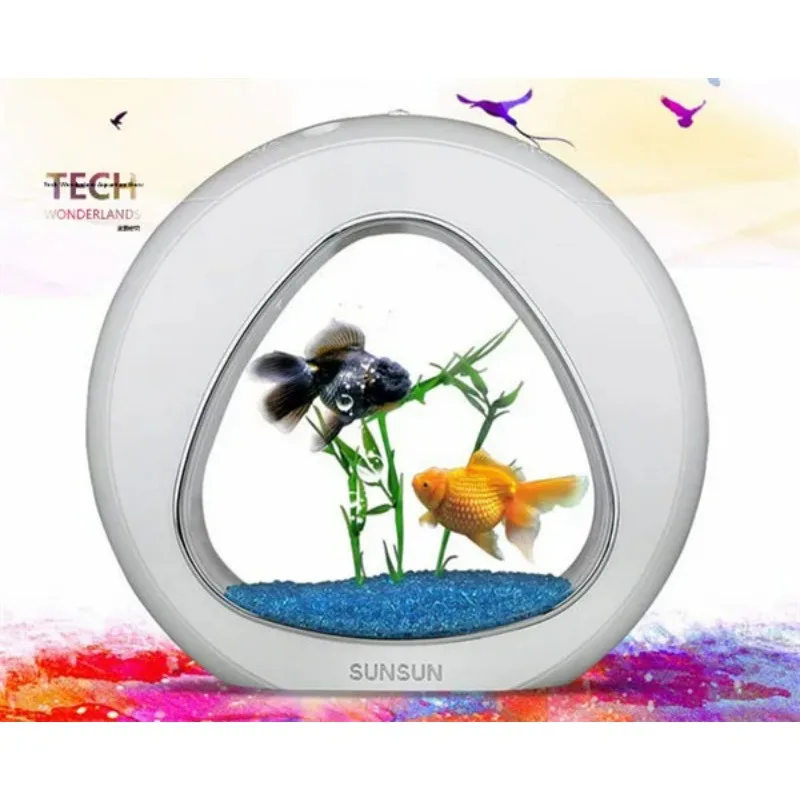 SUNSUN acrylic aquarium ecology fish tank office desktop creative aquarium integration filter LED light system YA-02 big size