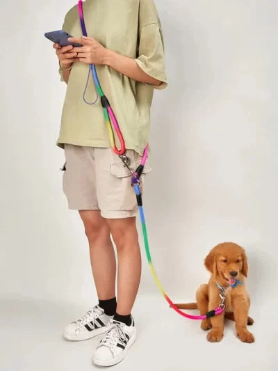 Nylon Dog Leashes for Small Large Dogs Durable Pet Chain Traction Rope Leads for Running Walking Free Hands Control