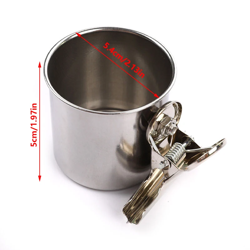 Stainless Steel Birds Parrot Feeder Round Aviary Pet Food Water Feeding Bowl - Image 7