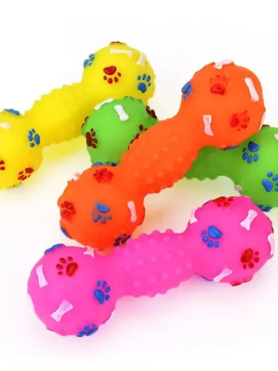 Plastic Bone Dog Toys Pet Cat Toy for Dogs Dumbbell Interactive Squeeze Squeaky Pet Chew Toy Pet Sound Dogs Toys