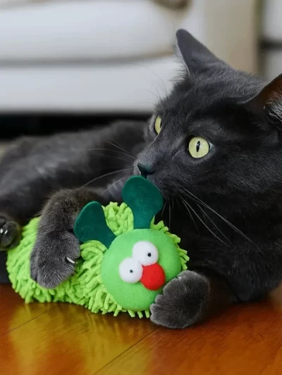 Pet Supplies Caterpillar Shaped Plush Cat Toy Contains Catnip Self Pleasure Boredom Relief Interactive Play