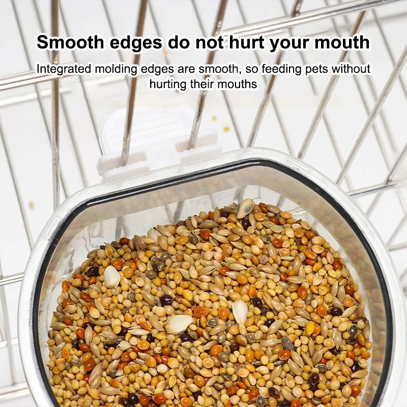 Bird Feeding Bowl Detachable Transparent Plastics Bowl Food Cup For Cage Convenient Hanging Parrots Water Feeder Pet Supplies - Image 2