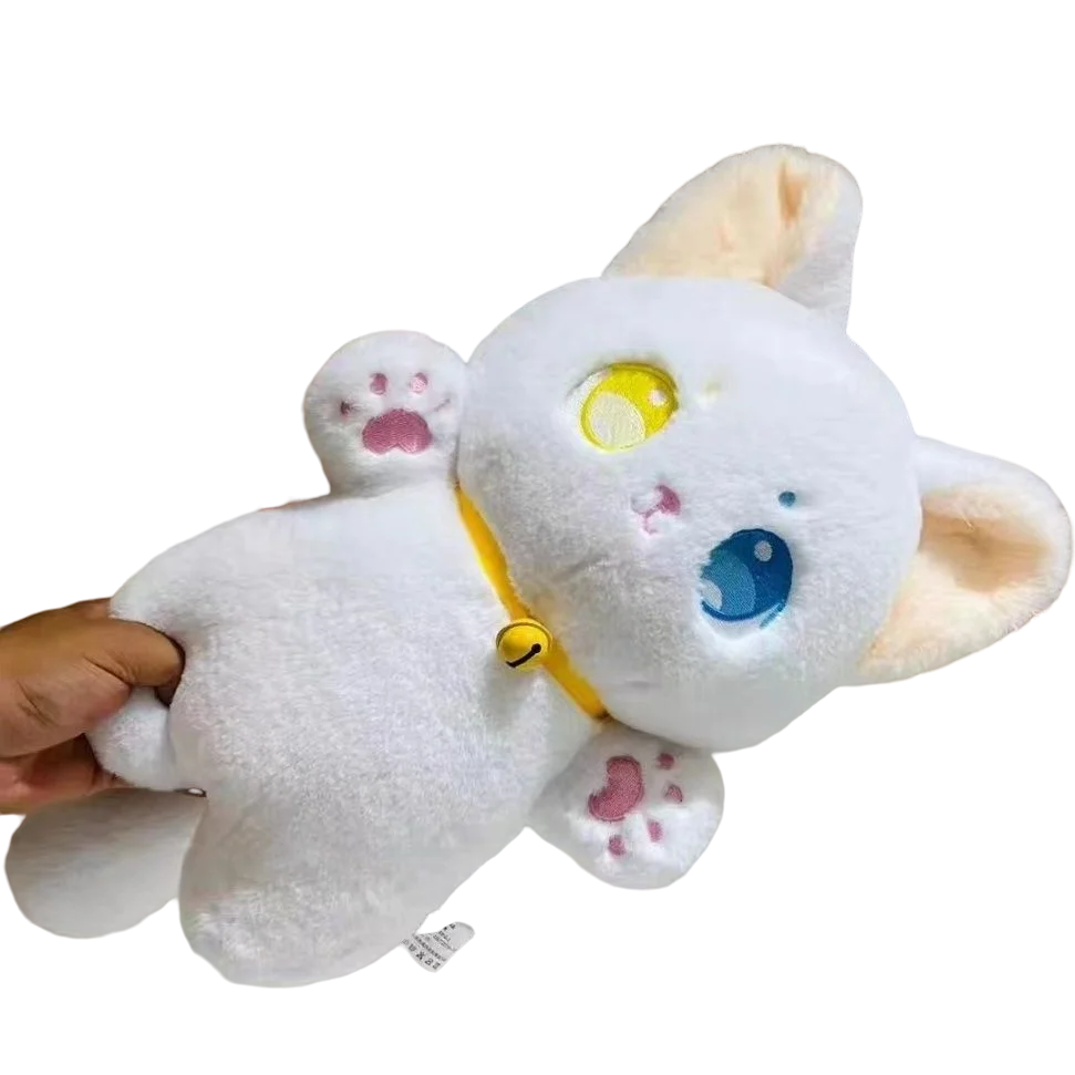 25cm Black and White Cat Plush Toy Grab Stuffed Animal Patung Dolls Children Toys Gifts Halloween Gifts Toys for Kids Girl - Image 6