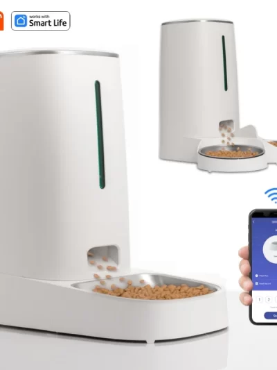 4L Automatic Pet Feeder for1/2Cats,WiFi Smart Feed Automatic Pet Feeder for Cats& Dogs,Timed Pet Food Dispenser with APP Control
