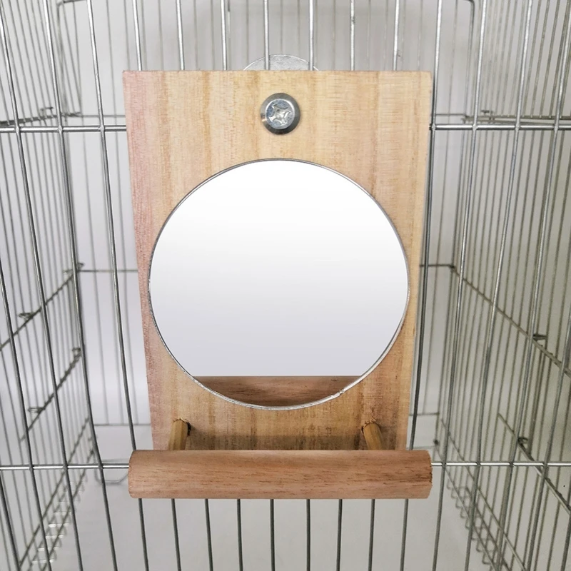 Bird Mirror with Perch Parrot Birdcage Stands for African Greys Cockatiels - Image 8