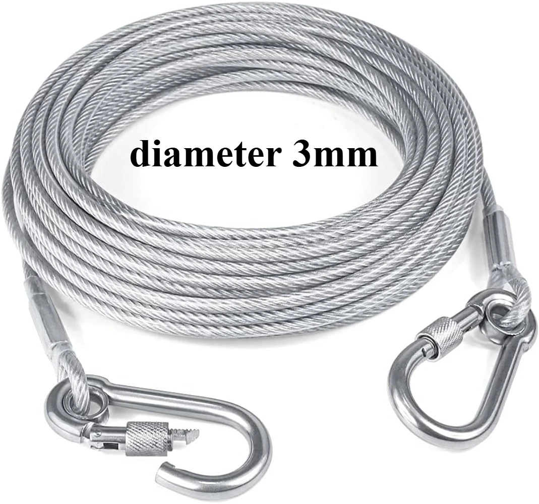 Dog Tie Out Cable Galvanized Steel Wire Pet Leash with PVC Coating Chew Proof Lead for Large Dogs Pets Dog Yard Camping Outdoors - Image 7