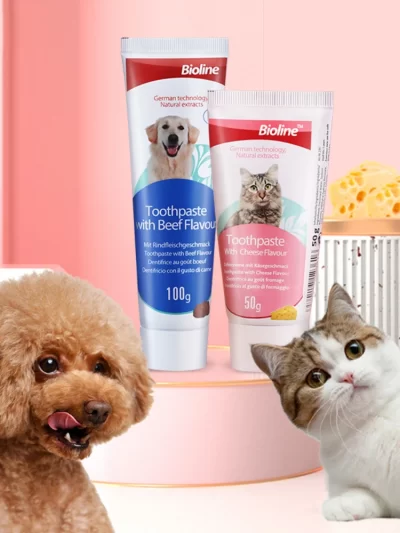 Pet Dog Toothpaste Beef, Chicken, Mint, Sweet Orange Flavors Oral Cleaning Care Fresh Breath Brushing Supplies for Pets