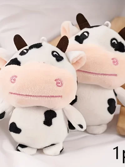 Cow-Design Durable Plush Dog Chew Toy – Interactive & Dental Health Friendly for Medium Breeds