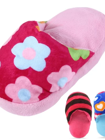 Pet Toys Squeaker Plush Slipper Shaped Puppy Dog Sound Chew Play Toys for Dog Cats Funny Dog Products Outdoor Training Toy