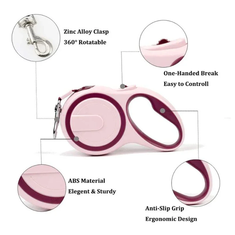 3/5M Pet Leash For Small Medium Dogs Durable Nylon Retractable Dog Walking Leash Leads Automatic Extending Puppy Dog Leash Rope - Image 3