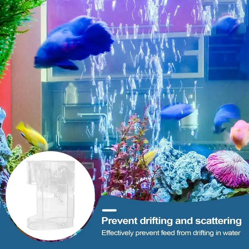 Transparent Aquarium Feeder Dish Fixed-Point Plastic Floating/Sinking Fish Food Tray with Suction Cup Design Feeding Supplies - Image 5