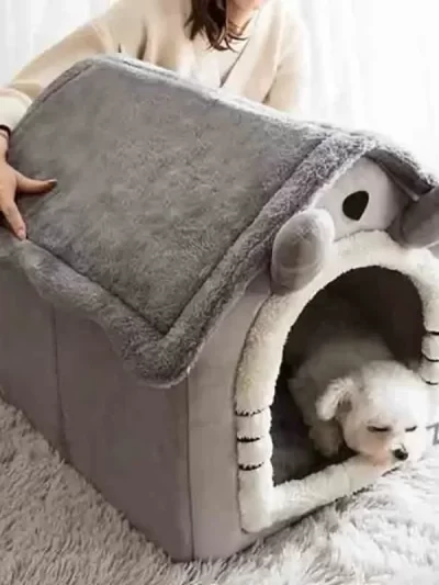 Winter Warm Dog House Indoor Soft Pet Bed Tent with Detachable Mat Suitable for Comfortable Dog House for Cats and Dogs