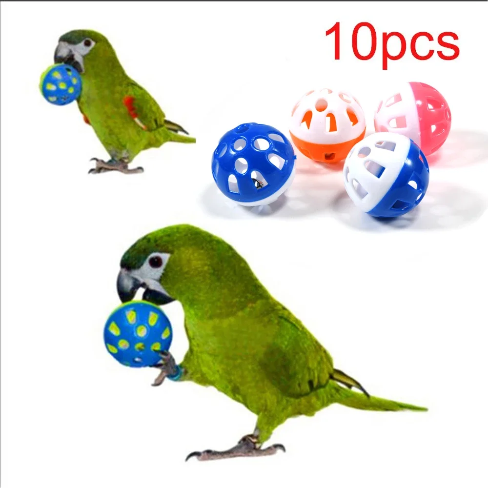 10pcs Pet Parrot Toy Colorful Hollow Rolling Bell Ball Bird Toy Parakeet Cockatiel Parrot Chew Cage Fun Toys Pet Bird Supplies - Image 8