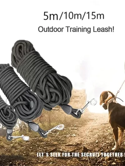 5m 10m 15m Long Dog Leash Nylon Long Tracking Round Rope Outdoor Walking Training Pet Lead Leashes for Small Medium Large Dogs