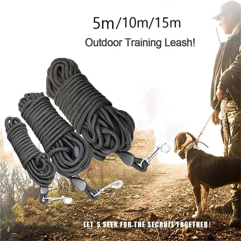 5m 10m 15m Long Dog Leash Nylon Long Tracking Round Rope Outdoor Walking Training Pet Lead Leashes for Small Medium Large Dogs