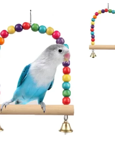 Pet Toy Bird Swing Toys Parrot Wooden Swing Stand Parrot Toy Bird Toy Pet Supplies accesorios para pájaros(S:12x15cm/ L:18*22cm)
