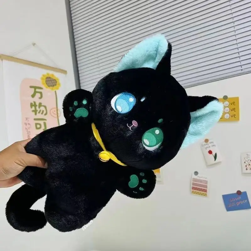 25cm Black and White Cat Plush Toy Grab Stuffed Animal Patung Dolls Children Toys Gifts Halloween Gifts Toys for Kids Girl - Image 2