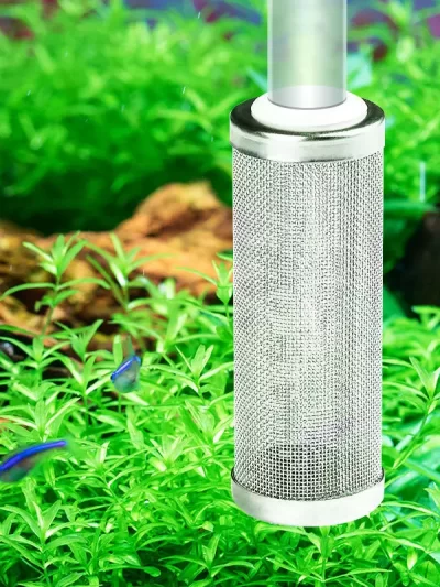 Fish Tank Filter Stainless Steel Inlet Case Mesh Shrimp Nets Special Cylinder Filters Inflow Inlet Protect Aquarium Accessories