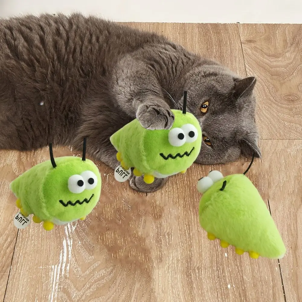 2Pcs Pet Supplies Soft Cat Worms Mint Toys Interactive Bite-Resistant Cat Sound Toys Teething Chewing Cat Plush Toys for Pets - Image 3