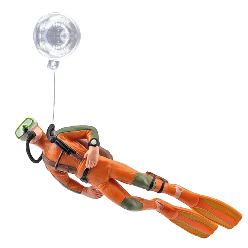 Aquarium Decoration Resin Figurine Diver with Floating Ball Fish for Tank Ornament Betta Fish Landscaping Accessories - Image 3