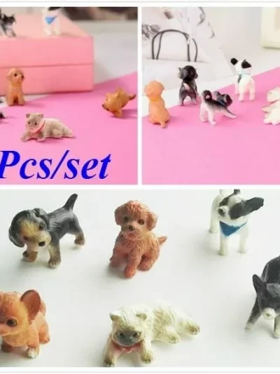 1:12 6Pcs Scale Simulation Cat and Dog Dollhouse Miniature Model Doll House Decoration Dolls Accessories Desk Decoration