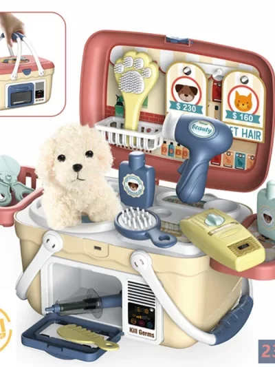 Pretend Play Puppy Pet Care Playset with Stuffed Dog Plush for Toddlers Doctor Play Veterinarian Kit Toys for Kids Girls with