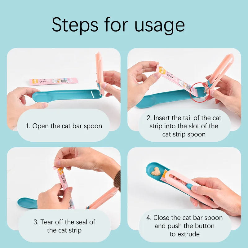 Pet Feed Spoon Food Scoop Cat Treat Bars Squeezer Cereal Dispenser Puppy Kitten Snack Liquid Food Scoop Kitty Treat Accessories - Image 3