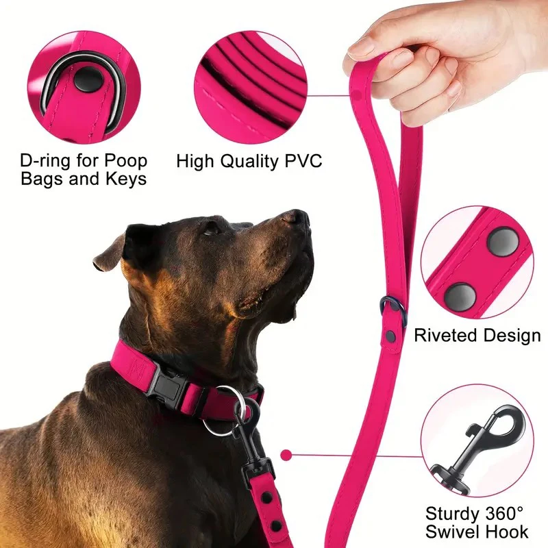 Pet Dog Leash PVC Waterproof Dog Leashes Easy Clean Walk Training Durable Dog Leash For Large Medium Small Dogs - Image 3