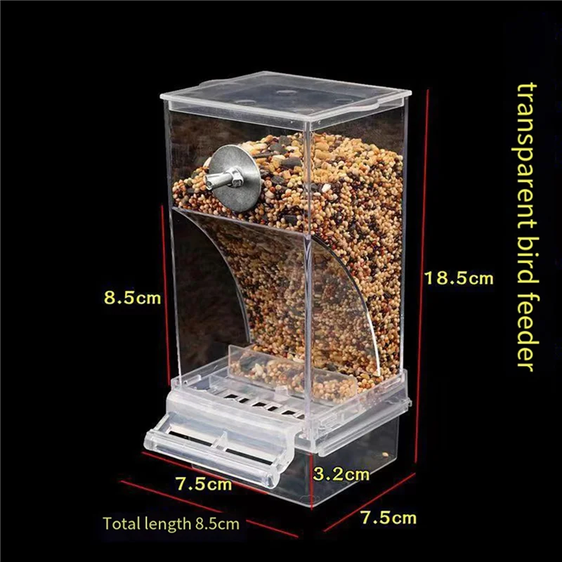 ABKW-6 PCS Bird Feeders Bird Feeding Cage Transparent Parakeet Seed Container Food Feeder - Image 4