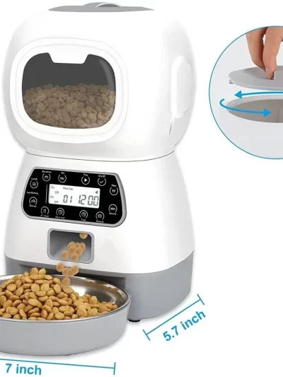 Automatic Dog and Cat Feeder 3.5 Liters Dry Food Dispenser Plus 2L Water Feeder Suitable for Small and Medium Pet Smart Feeders
